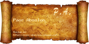 Paor Absolon névjegykártya